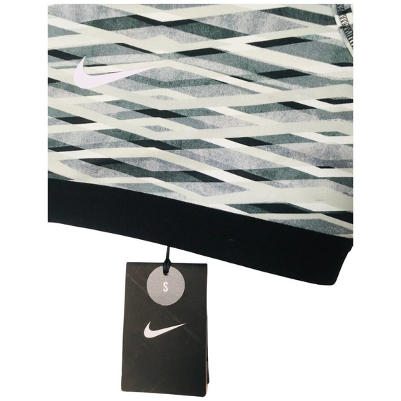 New Nike Pro Criss Cross Bra Top Dry Fit Workout Logo Athletic Geometric Gray S - Picture 5 of 16